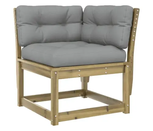 Kampinė Sodo Sofos Dalis Su Pagalvėlėmis, 73X73X78cm Pušis