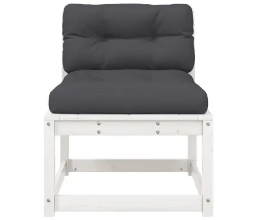 Dārza Dīvāns Ar Matračiem, Balts Priedes Masīvkoks Vidaxl