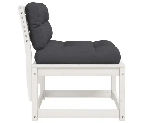 Dārza Dīvāns Ar Matračiem, Balts Priedes Masīvkoks Vidaxl