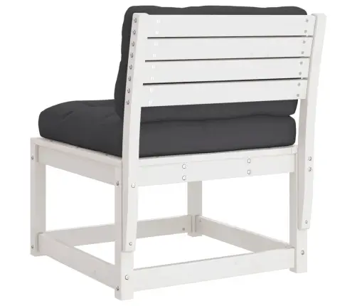 Dārza Dīvāns Ar Matračiem, Balts Priedes Masīvkoks Vidaxl