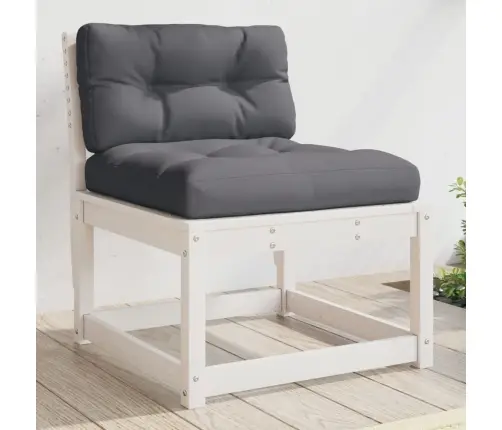 Dārza Dīvāns Ar Matračiem, Balts Priedes Masīvkoks Vidaxl