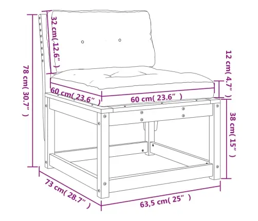 Dārza Dīvāns Ar Matračiem, Duglasa Egles Masīvkoks Vidaxl