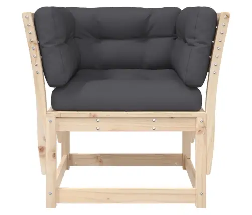 Dārza Dīvāns Ar Roku Balstiem Un Matračiem, Priedes Masīvkoks Vidaxl