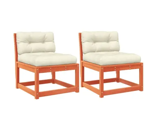 Dārza Dīvāni Ar Matračiem, 2 Gab., Vaska Brūnas Priedes Koks Vidaxl