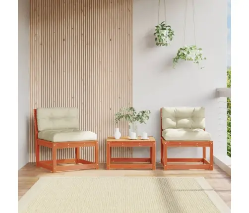 Dārza Dīvāni Ar Matračiem, 2 Gab., Vaska Brūnas Priedes Koks Vidaxl