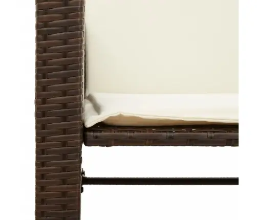 Divvietīgs Dārza Dīvāns Ar Galdiņu Un Soliem, Brūns, Pe Vidaxl