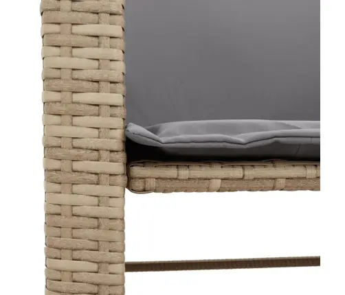 Dvivietė Sodo Sofa Su Staliuku/Taburetėmis, Smėlio, Poliratanas