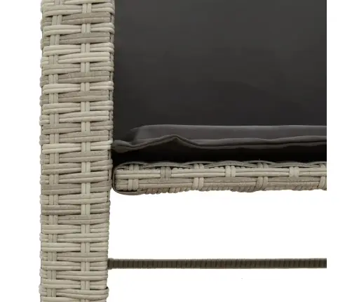 Dvivietė Sodo Sofa Su Staliuku/Taburetėmis, Pilka, Poliratanas