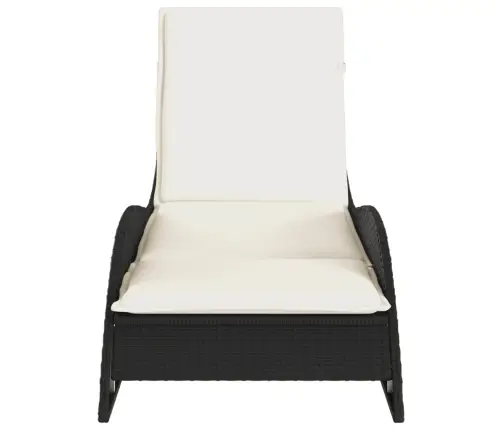 Sauļošanās Zvilnis, Melns, 60X205X73 Cm, Pe Rotangpalma Vidaxl