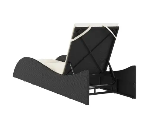Sauļošanās Zvilnis, Melns, 60X205X73 Cm, Pe Rotangpalma Vidaxl