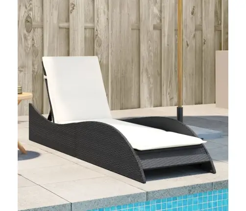 Sauļošanās Zvilnis, Melns, 60X205X73 Cm, Pe Rotangpalma Vidaxl