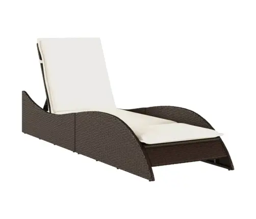 Päevitustool Padjaga, Pruun, 60X205X73 cm Polürotang