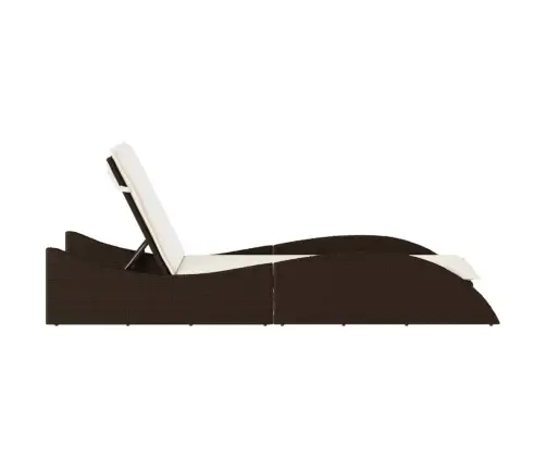 Päevitustool Padjaga, Pruun, 60X205X73 cm Polürotang