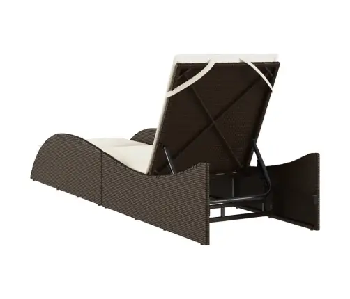 Päevitustool Padjaga, Pruun, 60X205X73 cm Polürotang