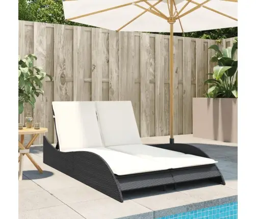 Sauļošanās Zvilnis Ar Matračiem, 114X205X73 Cm, Melna Pe Vidaxl