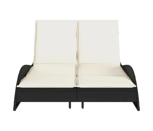 Sauļošanās Zvilnis Ar Matračiem, 114X205X73 Cm, Melna Pe Vidaxl