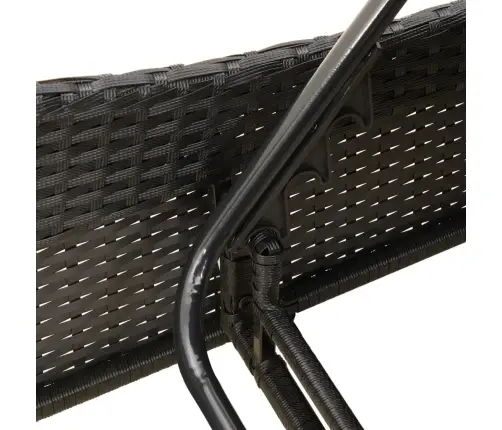 Sauļošanās Zvilnis Ar Matračiem, 114X205X73 Cm, Melna Pe Vidaxl