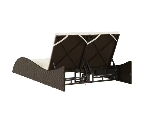 Sauļošanās Zvilnis Ar Matračiem, 114X205X73 Cm, Brūna Pe Vidaxl Sauļošanās Zvilnis Ar Matračiem, 114X205X73 Cm, Brūna Pe Vidaxl