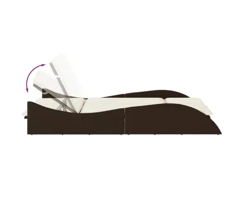 Sauļošanās Zvilnis Ar Matračiem, 114X205X73 Cm, Brūna Pe Vidaxl Sauļošanās Zvilnis Ar Matračiem, 114X205X73 Cm, Brūna Pe Vidaxl