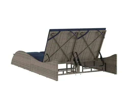 Saulės Gultas Su Pagalvėlėmis, Pilkas, 114X205X73 cm Poliratanas