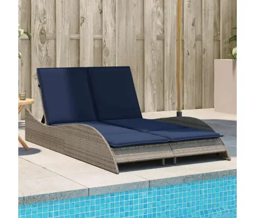 Saulės Gultas Su Pagalvėlėmis, Pilkas, 114X205X73 cm Poliratanas