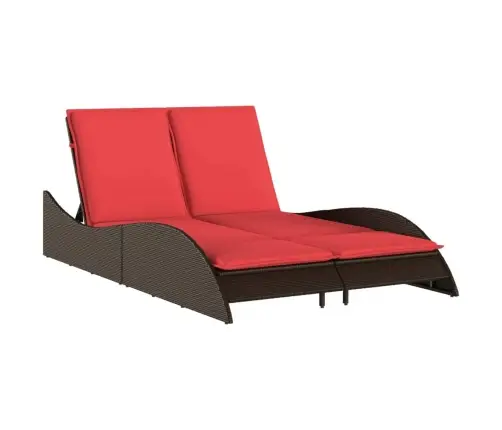 Päevitustool Patjadega, Pruun, 114 X 205 X 73 cm Polürotang