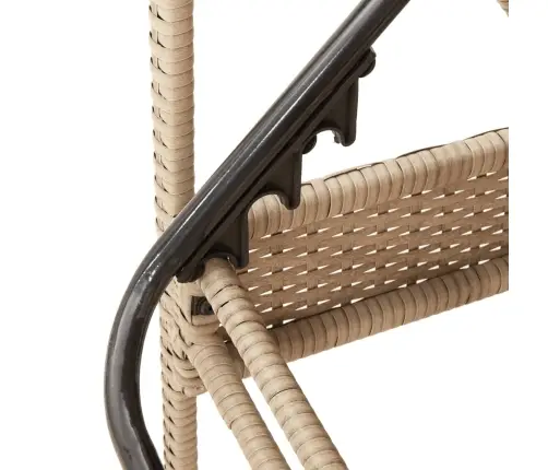 Sauļošanās Zvilnis Ar Matraci, 63X200X81Cm, Bēša Pe Rotangpalma Vidaxl