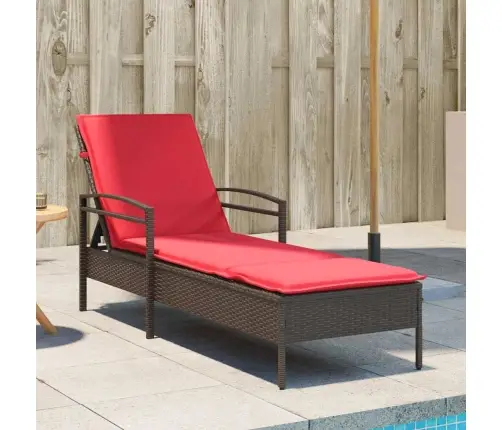 Sauļošanās Krēsls Ar Spilvenu, Brūns, 63X200X81 Cm, Polietilēna Rotangpalma (Tikai Asv) Vidaxl Sauļošanās Krēsls Ar Spilvenu, Brūns, 63X200X81 Cm, Polietilēna Rotangpalma (Tikai Asv) Vidaxl