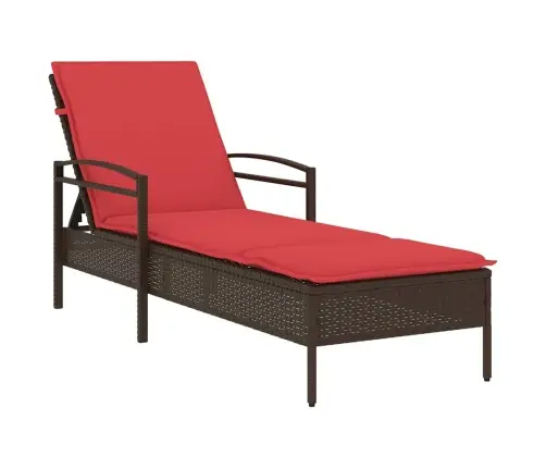 Sauļošanās Krēsls Ar Spilvenu, Brūns, 63X200X81 Cm, Polietilēna Rotangpalma (Tikai Asv) Vidaxl Sauļošanās Krēsls Ar Spilvenu, Brūns, 63X200X81 Cm, Polietilēna Rotangpalma (Tikai Asv) Vidaxl