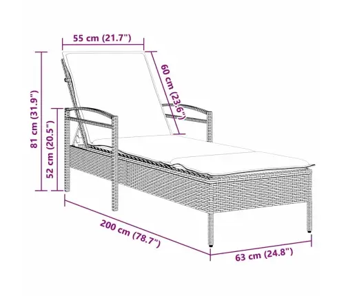 Sauļošanās Krēsls Ar Spilvenu, Brūns, 63X200X81 Cm, Polietilēna Rotangpalma (Tikai Asv) Vidaxl Sauļošanās Krēsls Ar Spilvenu, Brūns, 63X200X81 Cm, Polietilēna Rotangpalma (Tikai Asv) Vidaxl