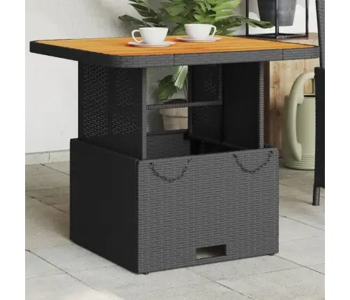 Dārza Galds, 80X80X71 Cm, Melna Pe Rotangpalma, Akācijas Koks Vidaxl Dārza Galds, 80X80X71 Cm, Melna Pe Rotangpalma, Akācijas Koks Vidaxl