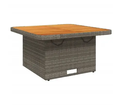 Dārza Galds, 80X80X71 Cm, Pelēka Pe Rotangpalma, Akācijas Koks Vidaxl