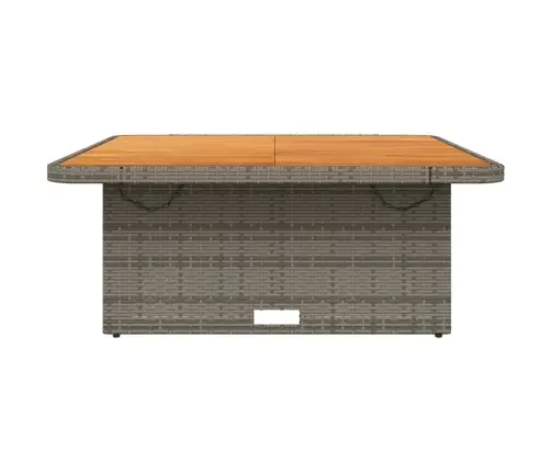 Sodo Stalas, Pilkas, 110X110X71cm Poliratanas/Akacijos Mediena