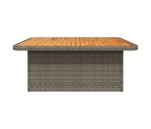 Sodo Stalas, Pilkas, 110X110X71cm Poliratanas/Akacijos Mediena