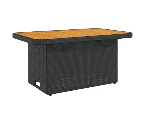 Dārza Galds, 90X55X71 Cm, Melna Pe Rotangpalma, Akācijas Koks Vidaxl
