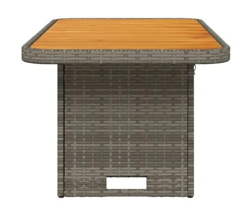 Sodo Stalas, Pilkas, 90X55X71cm Poliratanas/Akacijos Mediena