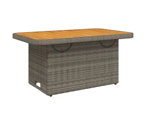 Sodo Stalas, Pilkas, 90X55X71cm Poliratanas/Akacijos Mediena