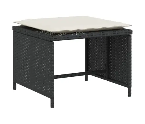 Dārza Krēsls Ar Soliņu, Melna Pe Rotangpalma Vidaxl