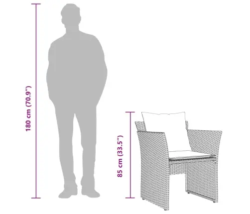 Sodo Kėdė Su Pakoja, Rudos Spalvos, Poliratanas Sodo Kėdė Su Pakoja, Rudos Spalvos, Poliratanas