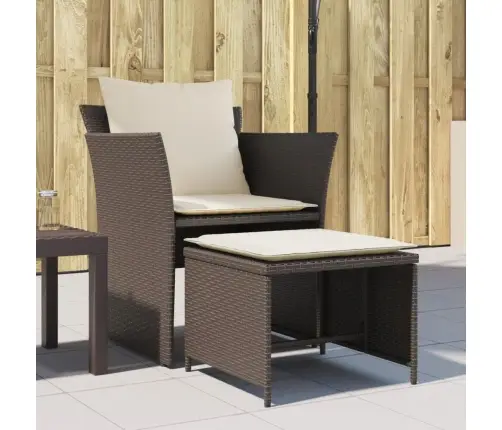 Sodo Kėdė Su Pakoja, Rudos Spalvos, Poliratanas Sodo Kėdė Su Pakoja, Rudos Spalvos, Poliratanas