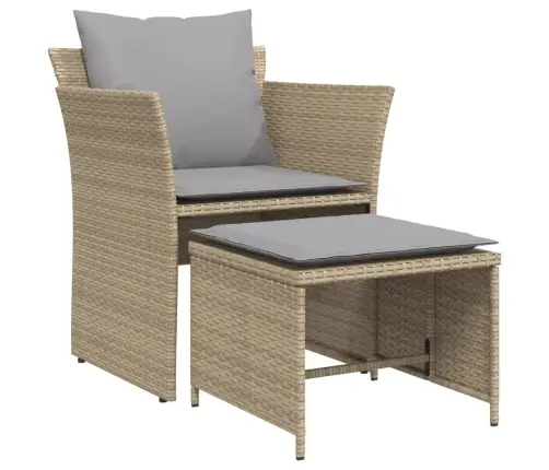 Sodo Kėdė Su Pakoja, Smėlio Spalvos, Poliratanas