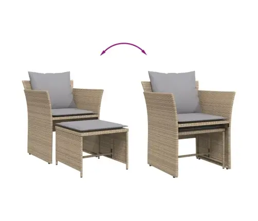 Sodo Kėdė Su Pakoja, Smėlio Spalvos, Poliratanas