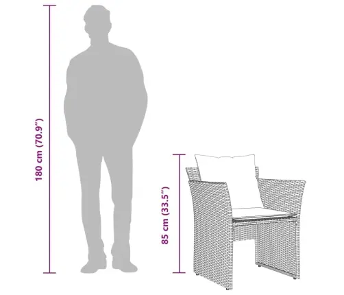 Sodo Kėdė Su Pakoja, Smėlio Spalvos, Poliratanas