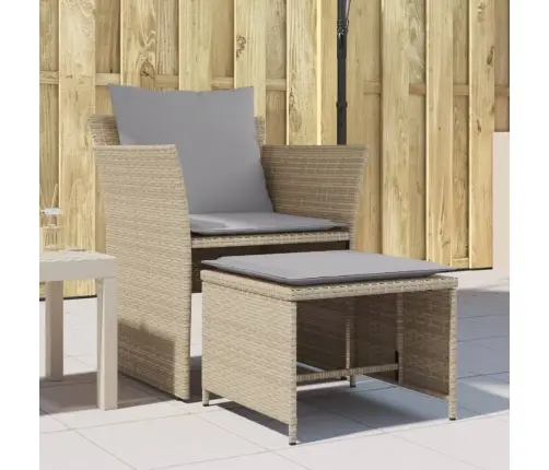 Sodo Kėdė Su Pakoja, Smėlio Spalvos, Poliratanas