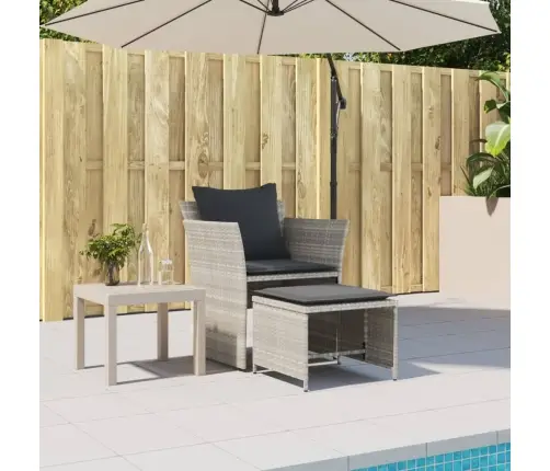 Sodo Kėdė Su Pakoja, Šviesiai Pilkos Spalvos, Poliratanas