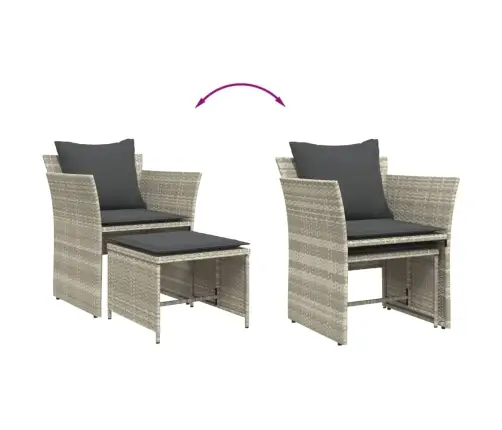 Sodo Kėdė Su Pakoja, Šviesiai Pilkos Spalvos, Poliratanas