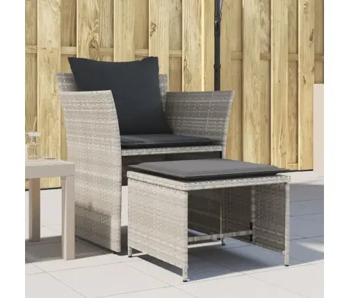 Sodo Kėdė Su Pakoja, Šviesiai Pilkos Spalvos, Poliratanas