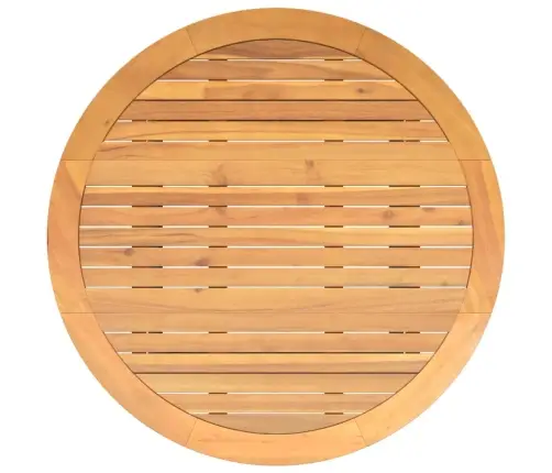 Stalas Su Akacijos Stalviršiu, Juodas, 110X71cm Poliratanas