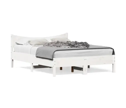 Gulta Bez Matrača, Balta, 120X200 Cm, Priedes Masīvkoks Vidaxl