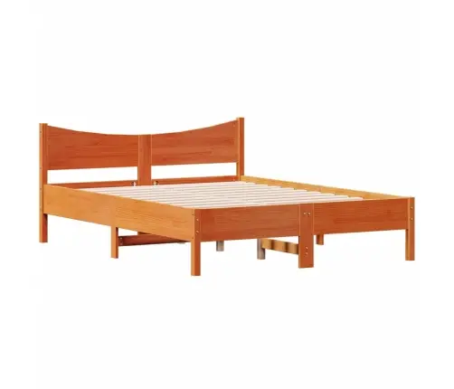 Gulta Bez Matrača, Vaska Brūnas, 120X190 Cm, Priedes Masīvkoks Vidaxl